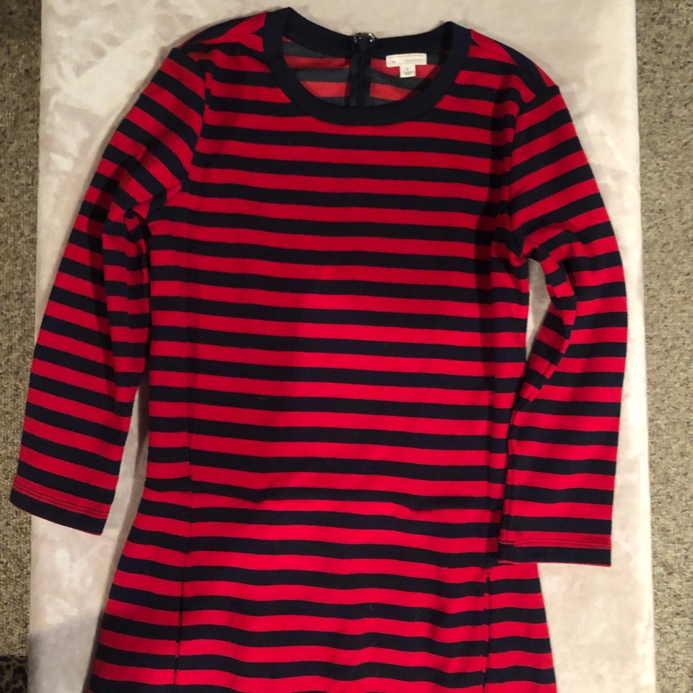 Gap navy blue and red long sleeve dress